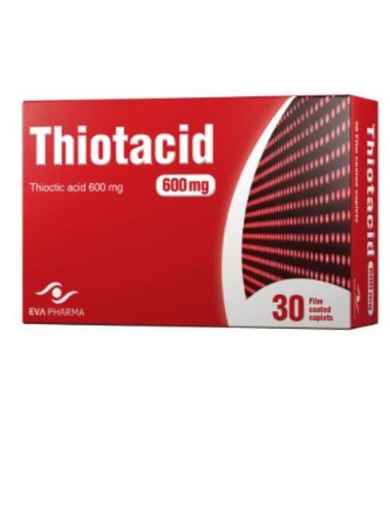 EVA PHARMA Thiotacid Thioctic Acid 600 mg Alpha Lipoic Acid 30 Caplets - Image 2