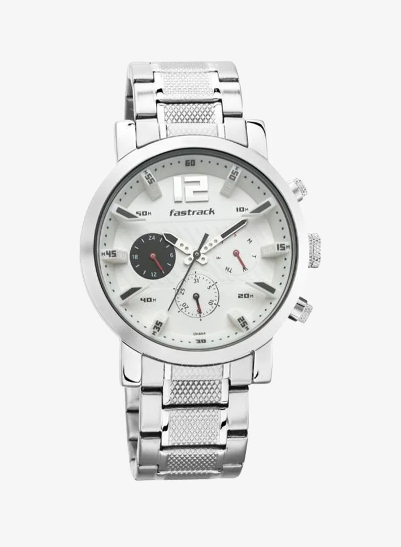 fastrack Men's Stainless Steel Analog Watch 3227SM02 - 45 mm