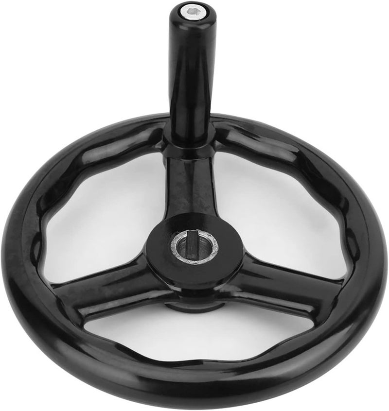Wal front 200x18mm/ 7.9 * 0.7in Bakelite 3 Spoked Lathe Handwheel with Handle Bakelite Hand Wheel for Machine Tool for Milling Machine Lathe Accessories - Image 1