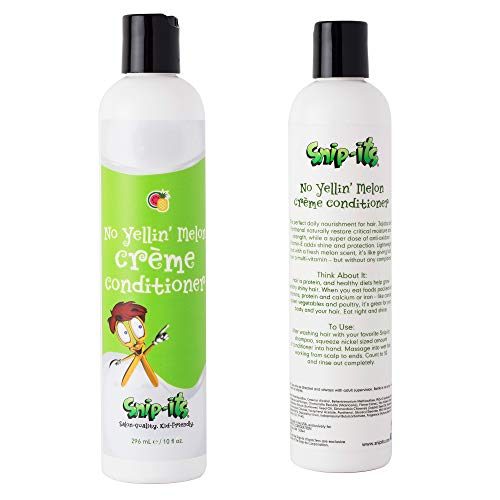 Snip-its No Yellin’ Melon Natural Kids Conditioner 10oz | Nourish and Restore Swimmers Hair - Kids Detangler for Smooth Hair Smells Great - Natural Conditioner Made in USA | Salon Quality Kid Friendly - Image 1