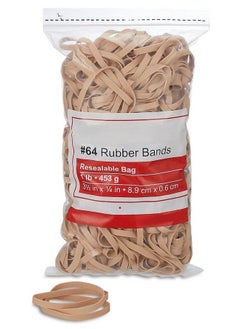 Rubber Bands Size 64, Quality Multi-Purpose Rubber Bands, 1 Lb (380 Bands Per Bag)
