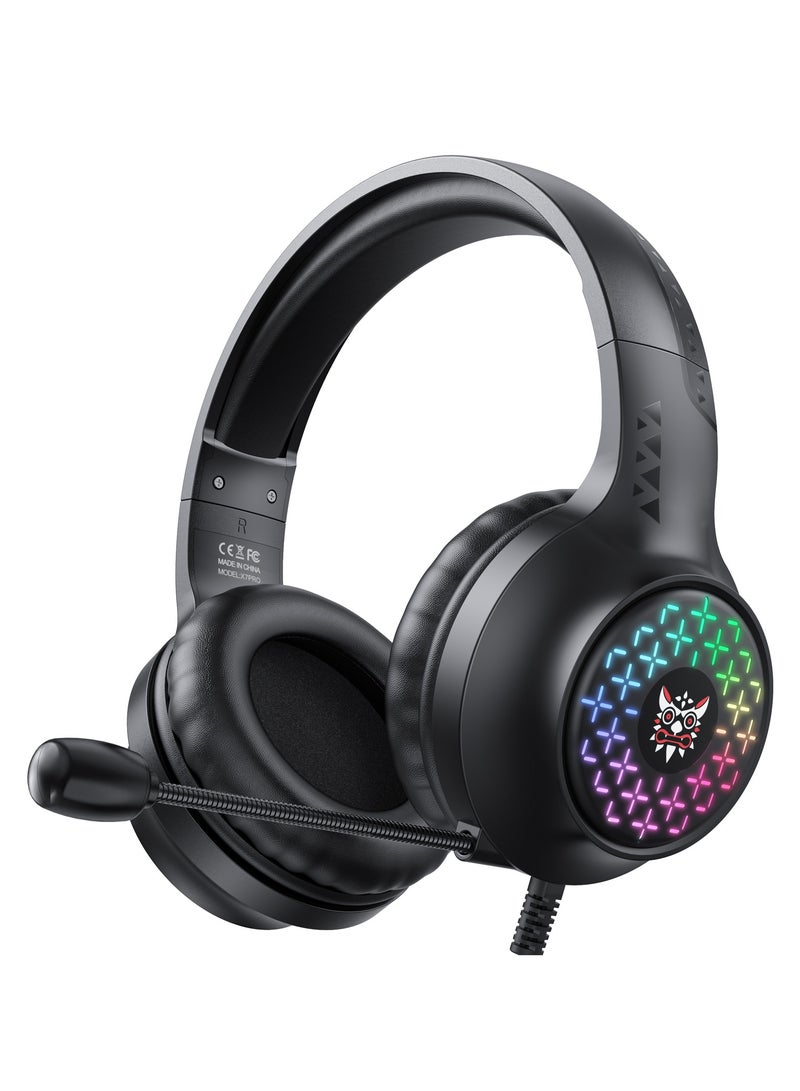 ONIKUMA X7 Pro Wired Gaming Headset with RGB Light and Noise Cancelling with Microphone for Ps4-5 / Pc / Xbox - Image 1