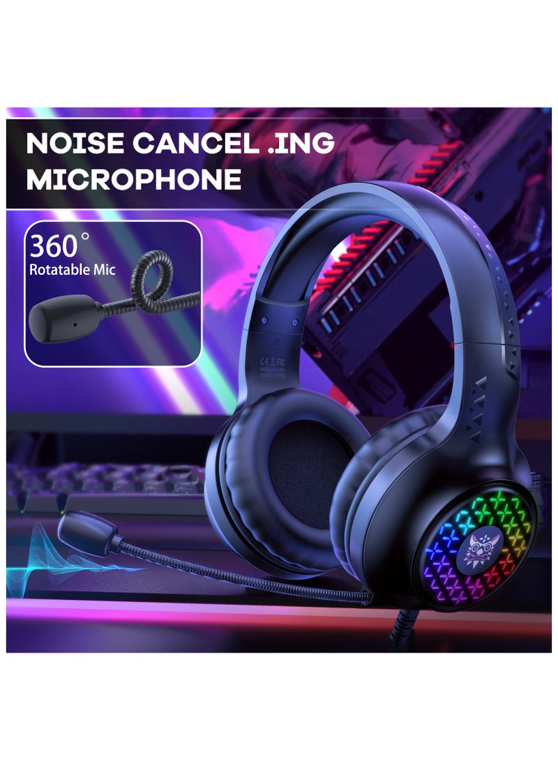 ONIKUMA X7 Pro Wired Gaming Headset with RGB Light and Noise Cancelling with Microphone for Ps4-5 / Pc / Xbox - Image 4