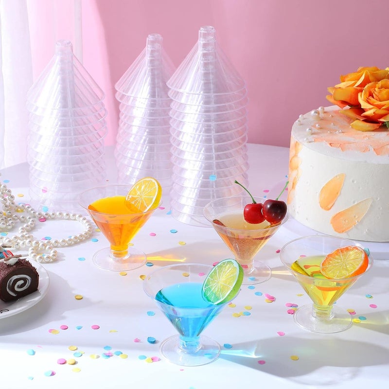 Rtteri Rtteri 300 Pieces Disposable Plastic Martini Glasses 5 oz Cocktail Glasses Clear Dessert Glasses Parfait Cups Wine Shot Glasses Reusable for Wedding Party Champagne Ice Cream Pudding  - Image 5