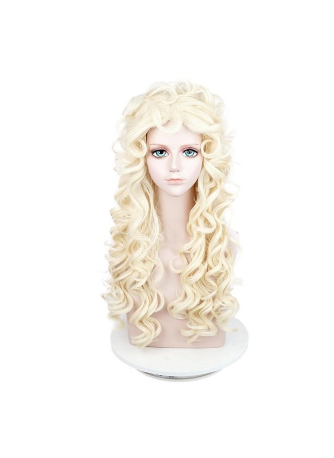Probeauty Probeauty Long Blonde Curly Wig for Women, Vintage Beehive 70s 80s Hair Wig Halloween Costume Cosplay Wigs  - Image 1