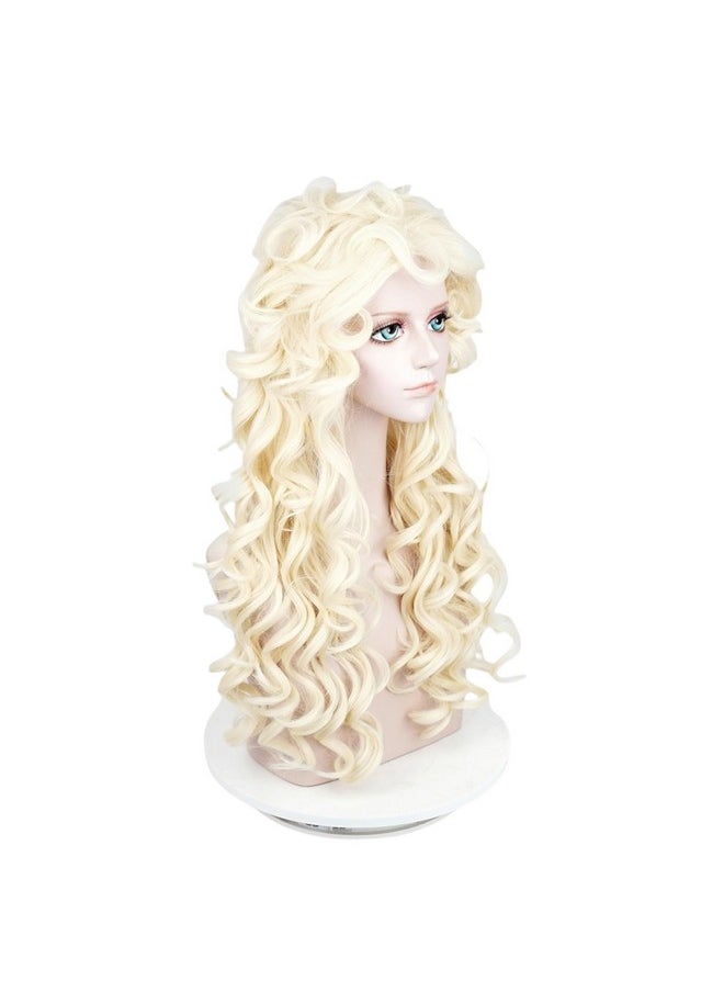 Probeauty Probeauty Long Blonde Curly Wig for Women, Vintage Beehive 70s 80s Hair Wig Halloween Costume Cosplay Wigs  - Image 2