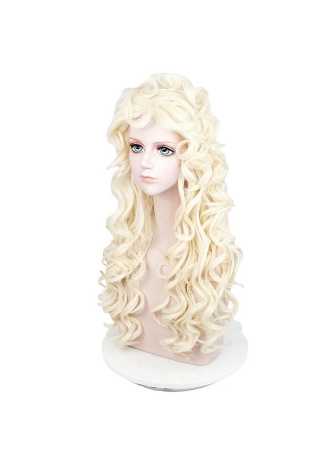 Probeauty Probeauty Long Blonde Curly Wig for Women, Vintage Beehive 70s 80s Hair Wig Halloween Costume Cosplay Wigs  - Image 3