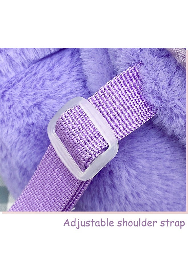 Sanrio Kuromi Plush Backpack for Girls Kids Cute Cartoon Drawstring Backpack with Adjustable Straps Large Capacity Kids School Bag Gift for Teens and Women - Image 3