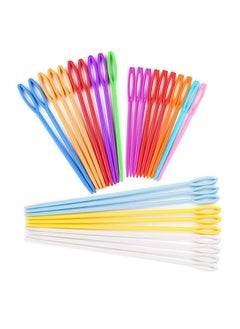 Large Eye Plastic Needles, Plastic Weaving Needles, Yarn Needles, Learning Needles, Safety Plastic Lacing Needles for Kids & Sewing Handmade Crafts, Cross Stitch, Threading Cards