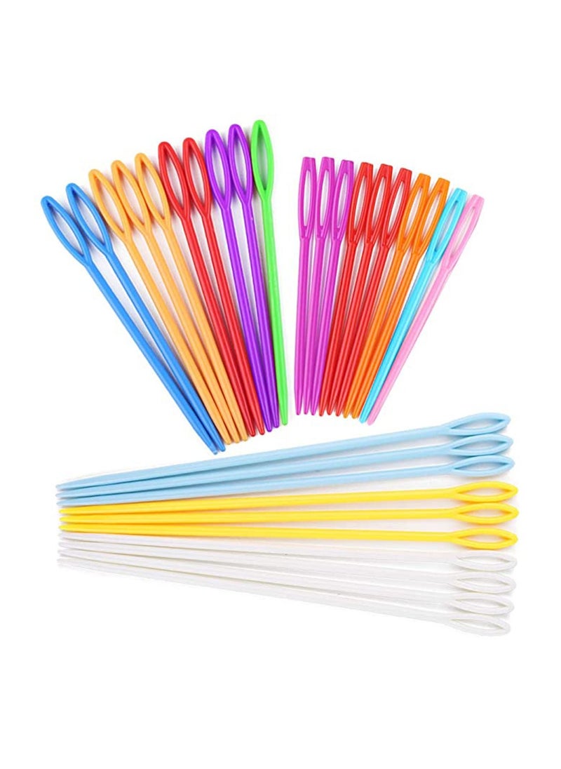 SYOSI - Large Eye Plastic Needles, Plastic Weaving Needles, Yarn Needles, Learning Needles, Safety Plastic Lacing Needles for Kids & Sewing Handmade Crafts, Cross Stitch, Threading Cards - Image 1