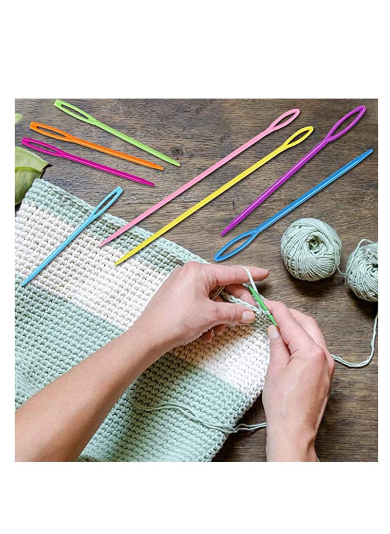 SYOSI - Large Eye Plastic Needles, Plastic Weaving Needles, Yarn Needles, Learning Needles, Safety Plastic Lacing Needles for Kids & Sewing Handmade Crafts, Cross Stitch, Threading Cards - Image 1