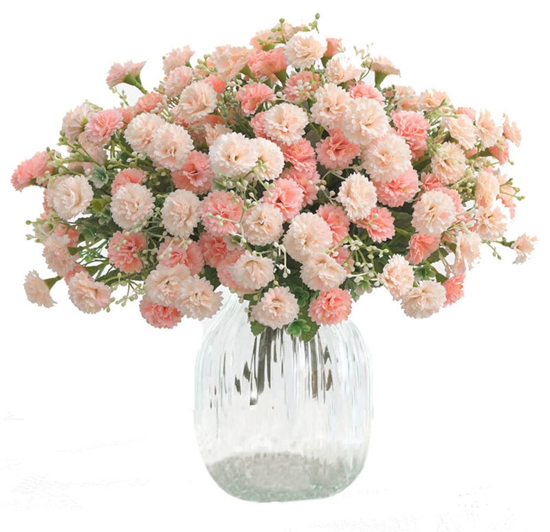 TBUY ROSE TBUY Rose 2pcs Small Carnation Artificial Flowers Bulk Fake Flower with Stems Silk Carnation Flowers for Outdoors Wedding