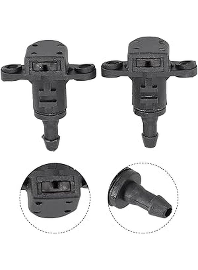 Front Windshield Washer Nozzle Pair Black Compatible with Multiple Kia Models - Image 1