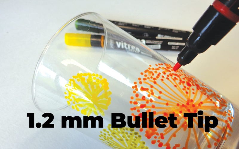 Pebeo أقلام طلاء زجاجي لامع من بيبيو فيتريا 160 - مجموعة من 9 ألوان متنوعة، مستلزمات الرسم والحرف اليدوية، صيغة آمنة للاستخدام في الميكروويف وغسالة الصحون (118100) - Image 3