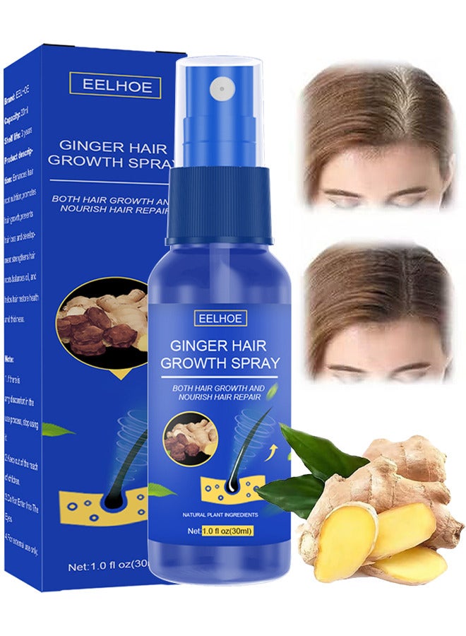 EELHOE Ginger Hair Growth Spray, Regrowth Nourishing Ginger Spray, Ginger Spray For Hair Growth, Anti Hair Loss, Thinning, Balding, Repairs Hair, Use For Hair Loss and Hair Thinning Treatment Spray 30ML - Image 1