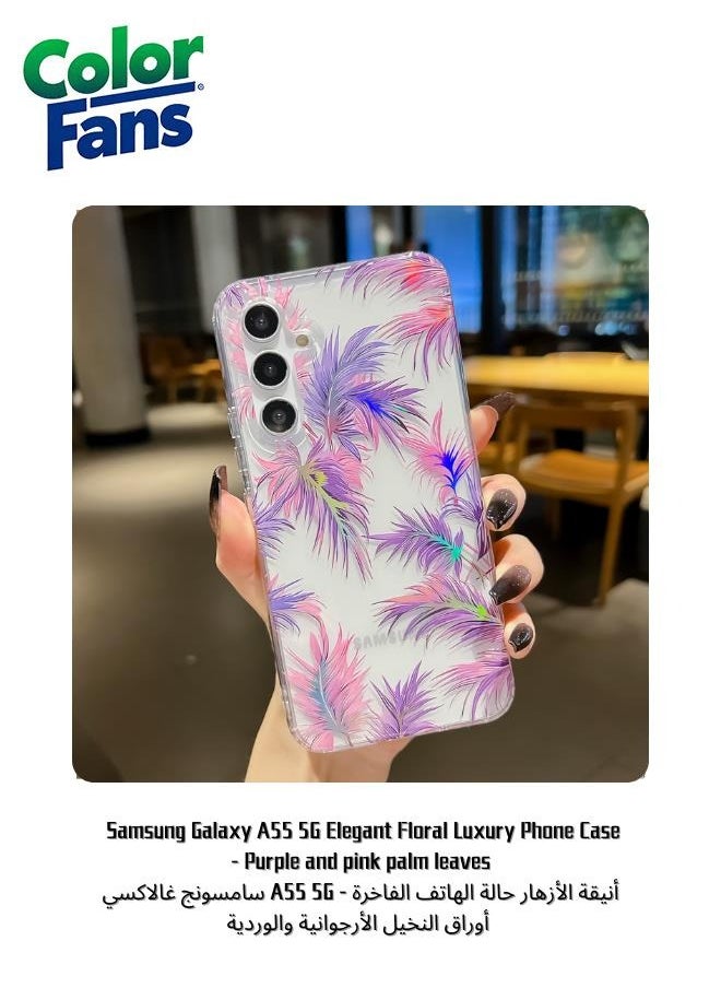 Color Fans Samsung Galaxy A55 5G Elegant Floral Luxury Phone Case 
