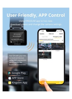 Kingslim D5-4K Dash Cam with WiFi - Front Dash Camera for Cars with GPS and Speed, Sony Night Vision, Support APP and 256GB Max  - Image 4