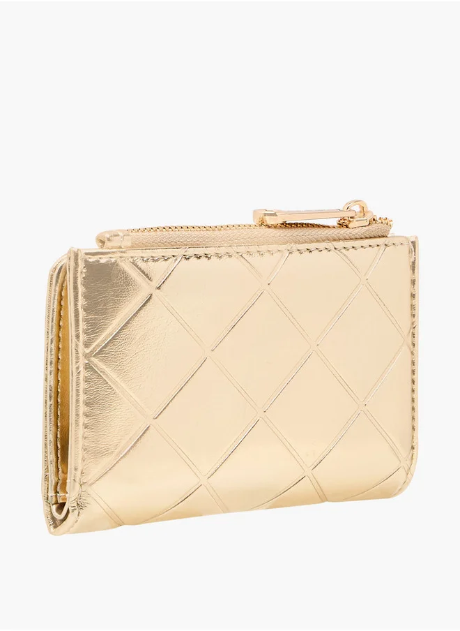 Celeste Quilted Bi-Fold Wallet with Zip Closure