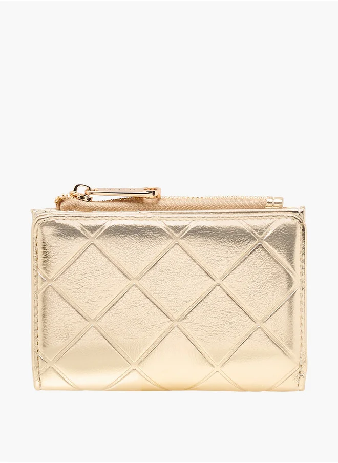 Celeste Quilted Bi-Fold Wallet with Zip Closure