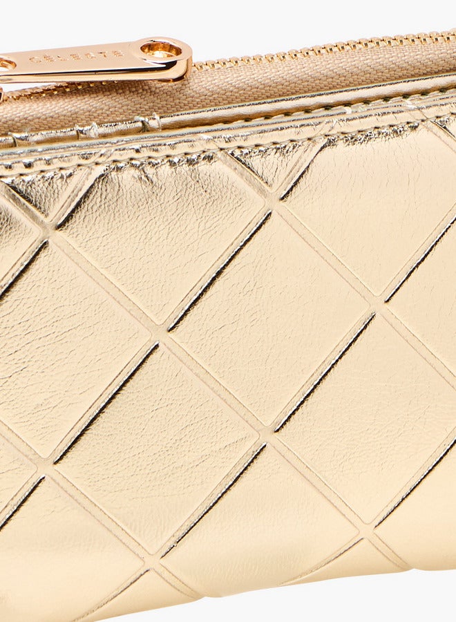 Celeste Quilted Bi-Fold Wallet with Zip Closure  - Image 3