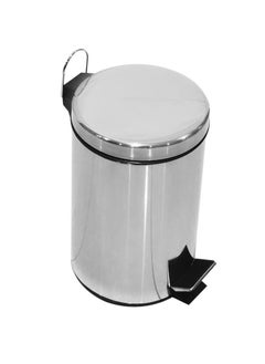 Generic Step Trash Bin | Glossy Stainless Steel Finish | Groove Pedal | Suitable For Bathrooms, Kitchens & Homes | 40 Liters 