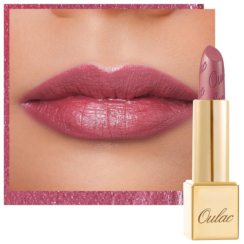 OULAC Pink Metallic Shine Lipstick Baby Pink Glitter Long Lasting Lipsticks High Impact Soft and Ultra Hydrating Lip ColorVegan CrueltyFree FullCoverage Lip 43 g015 oz Cosmopolis01 - Image 1