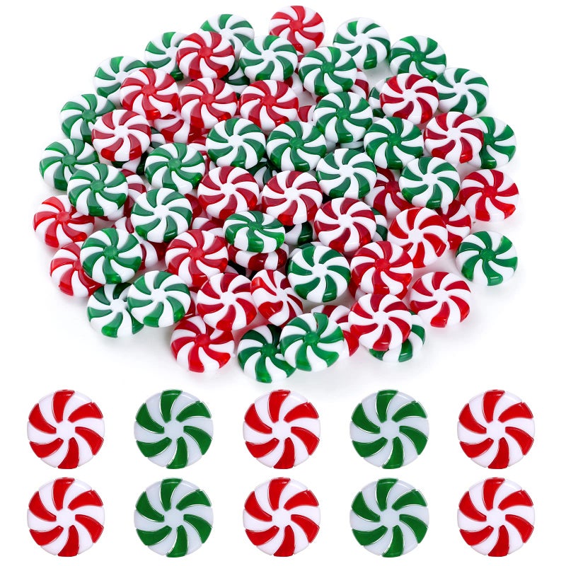 أوبموانج Obmwang 80pcs عيد الميلاد حلوى قصب الزخارف الزخارف الحمراء والأبيض الشجرة عيد الميلاد شنقا الحلي النعن - Image 1
