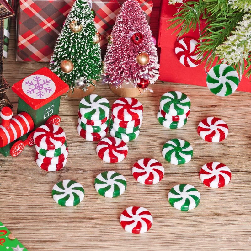 أوبموانج Obmwang 80pcs عيد الميلاد حلوى قصب الزخارف الزخارف الحمراء والأبيض الشجرة عيد الميلاد شنقا الحلي النعن - Image 4