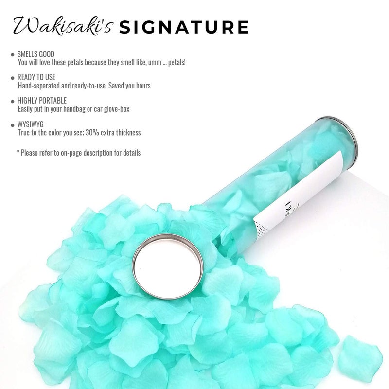 WAKISAKI Ready-to-use, Scented, Artificial Aqua Blue Rose Petals for Weddings, Flower Petals for Romantic Night Decorations, Engagement, Proposal, Anniversary, Valentine's 1,000 PCS (Light Aqua) - Image 2
