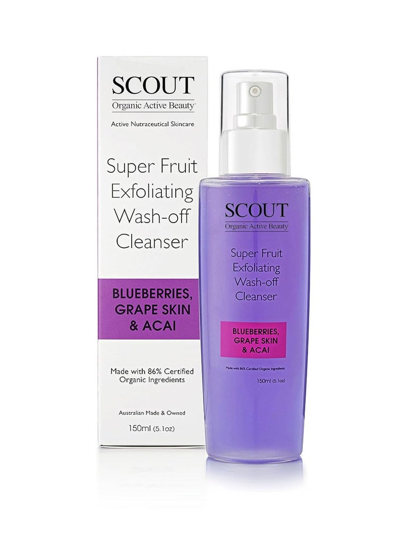 SCOUT Australia Super Fruit Exfoliating Wash-Off Face Cleanser With Blueberries, Grape Skin And Acai - Image 1