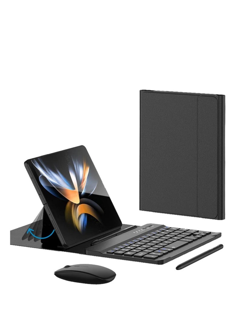 Aookay [4 in 1]Cover for Samsung Galaxy Z Fold 5/Fold 4 Keyboard Case, with Bluetooth Mouse, Capacitive Pen and Bluetooth Keyboard for Samsung Z Fold 4/Fold 3/Fold 2 (Black)  - Image 1