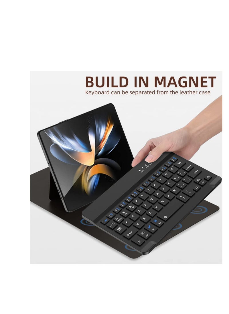 Aookay - [4 in 1]Cover for Samsung Galaxy Z Fold 5/Fold 4 Keyboard Case, with Bluetooth Mouse, Capacitive Pen and Bluetooth Keyboard for Samsung Z Fold 4/Fold 3/Fold 2 (Black) - Image 1
