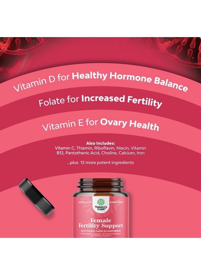 Natures Craft - Fertility Supplement For Women With Prenatal Multivitamins Female Fertility Support With Prenatal Choline Inositol Folate Vitex Chasteberry And Coq10 Fertility Blend For Women For Faster Conception - Image 1