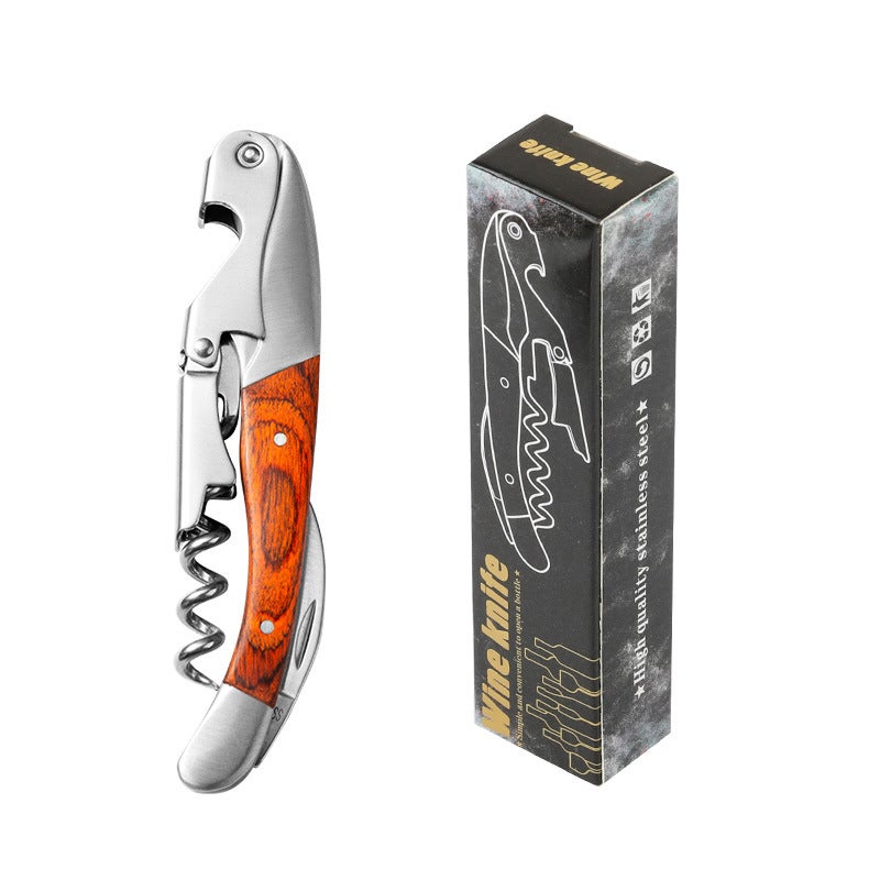 Red Wine Bottle Opener Stainless Steel Multifunctional Haima Knife Beer Opener Portable Wine Knife Starter Home High-endJD-03 colored wood round handle wine knife JD-03 colored wood round handle wine knife