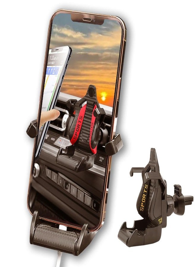 AVERZELLA Mobile Phone Bracket for Car Vent, Racer Seat Style Universal Cell Phone Holder for iPhone and Android Phones, Smartphone Support Automobile Accessorie, for Car, SUV, RV, Van, Truck (Red) - Image 1