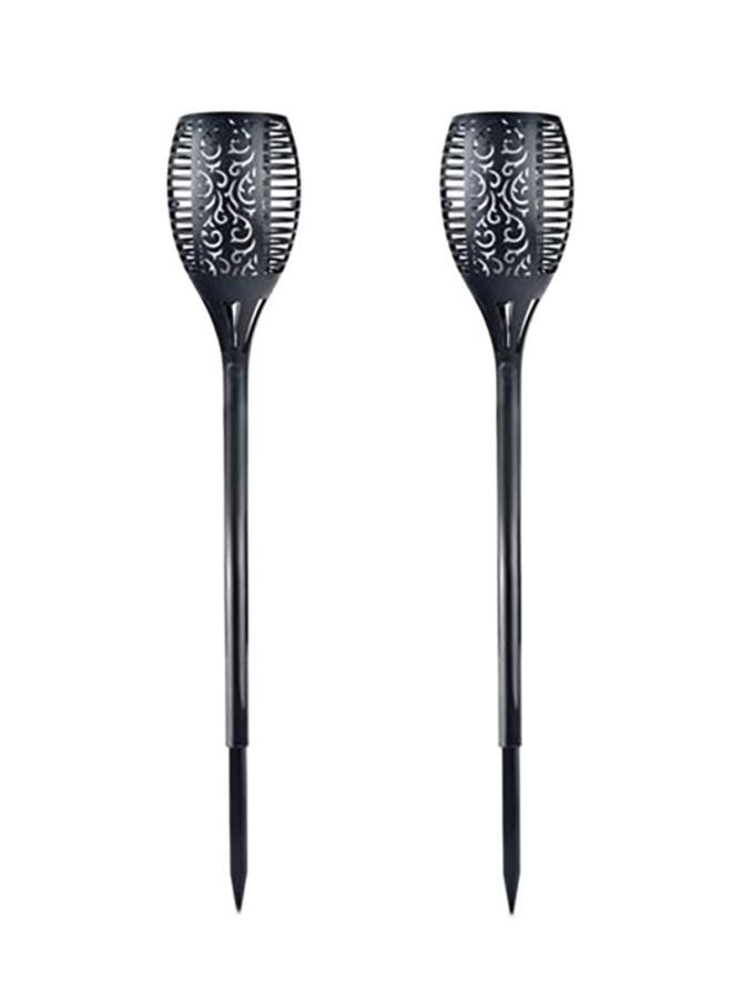 XiuWoo 2-Piece LED Solar Post Light Set Black 13x14cm - Image 1