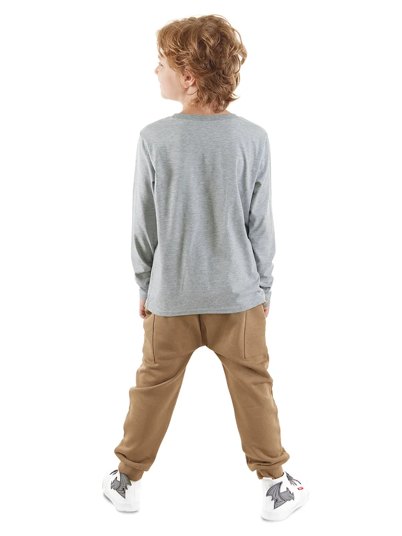 دينوكيدس طقم تي شيرت وبنطلون بيبى نمر للجيب