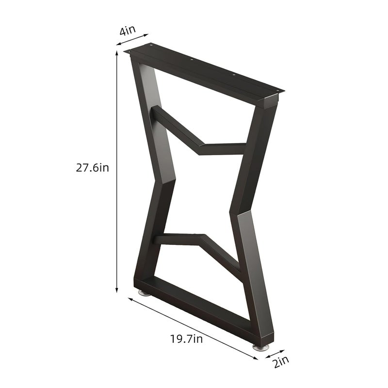 POLUNCA Black Metal Desk Legs Industrial Modern High Coffee Table Legs Bench Chair BaseSet of 228 H x197W - Image 2
