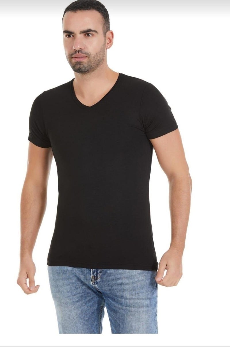 Yıldız Yildiz 481 Men's Bamboo V Neck Short Sleeve Undershirt 12 Pieces  - Image 1