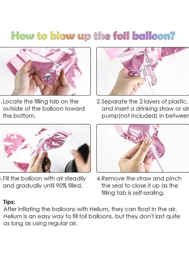 SYOSI Birthday Party Decorations Unicorn Balloons for Girls Party Large Gradient Jumbo Number Foil Balloon Bouquet Girly Theme Supplies Backdrop Decor Pink - Image 5