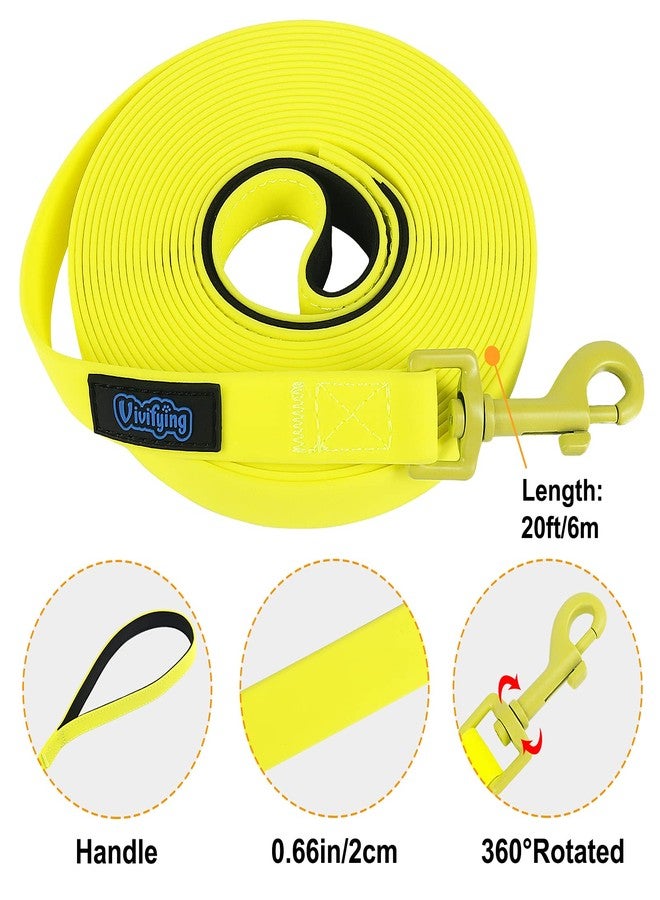 Vivifying Long Dog Leash, 20ft Waterproof Dog Training Leash for Outside, Durable PVC Long Line Lead with Padded Handle for Recall Training, Hiking, Swimming, Beach and Lake (Yellow) - Image 5