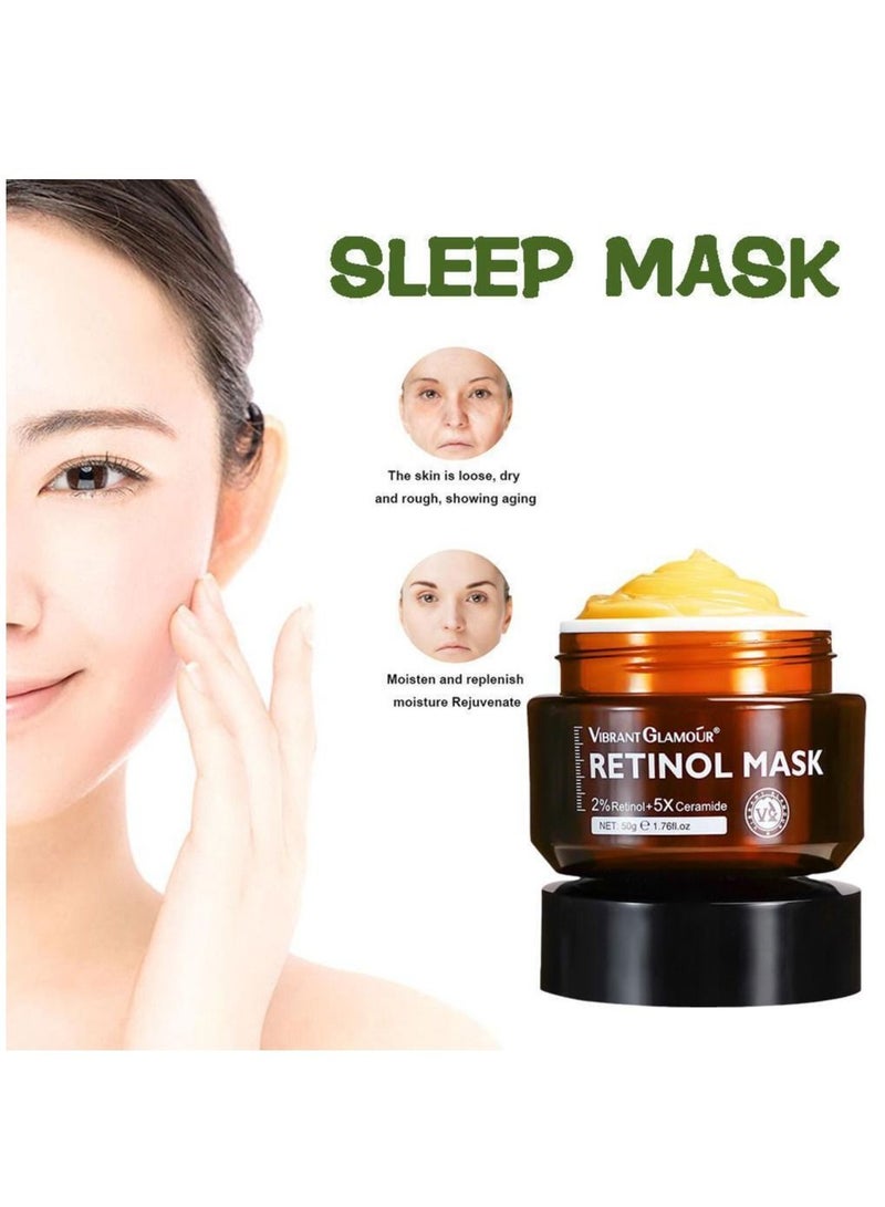 Vibrant Glamour Anti-Aging Retinol Mask for Face Whitening Wrinkles Brightening Fade Dark Spot Moisturizer Beauty Product for Skin Repair For Women - Image 2