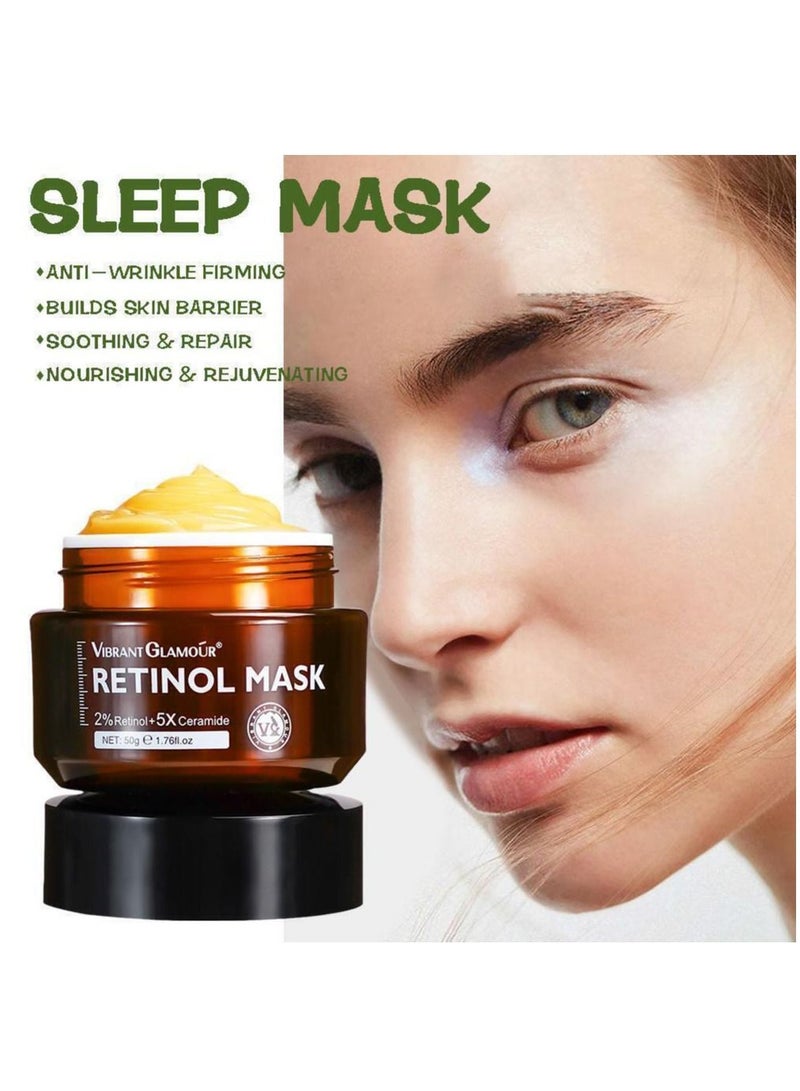 Vibrant Glamour Anti-Aging Retinol Mask for Face Whitening Wrinkles Brightening Fade Dark Spot Moisturizer Beauty Product for Skin Repair For Women - Image 5