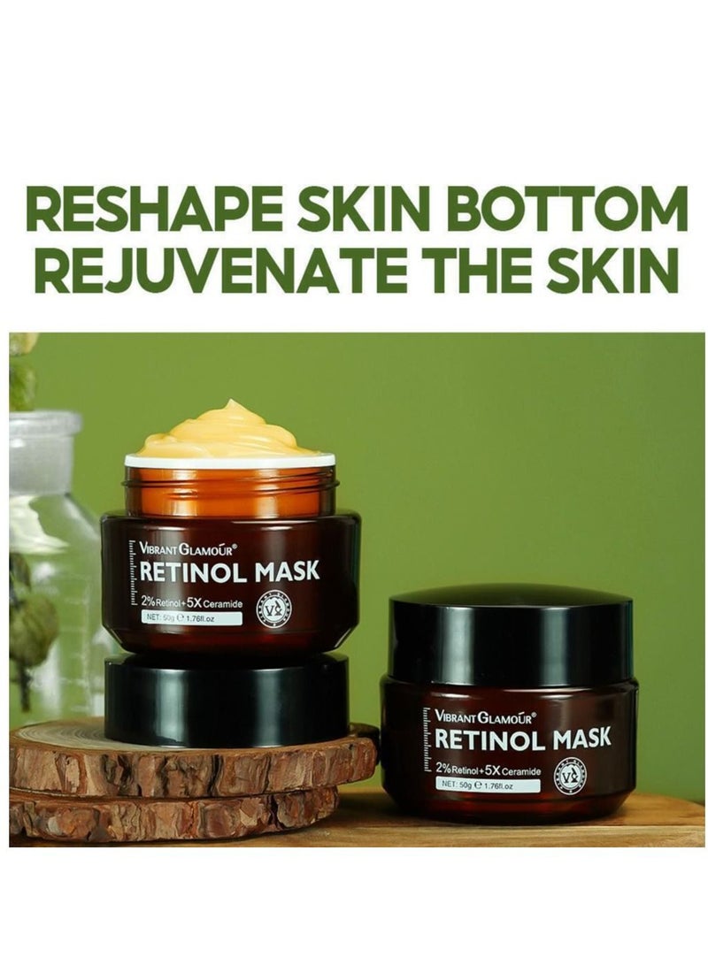 Vibrant Glamour Anti-Aging Retinol Mask for Face Whitening Wrinkles Brightening Fade Dark Spot Moisturizer Beauty Product for Skin Repair For Women - Image 3
