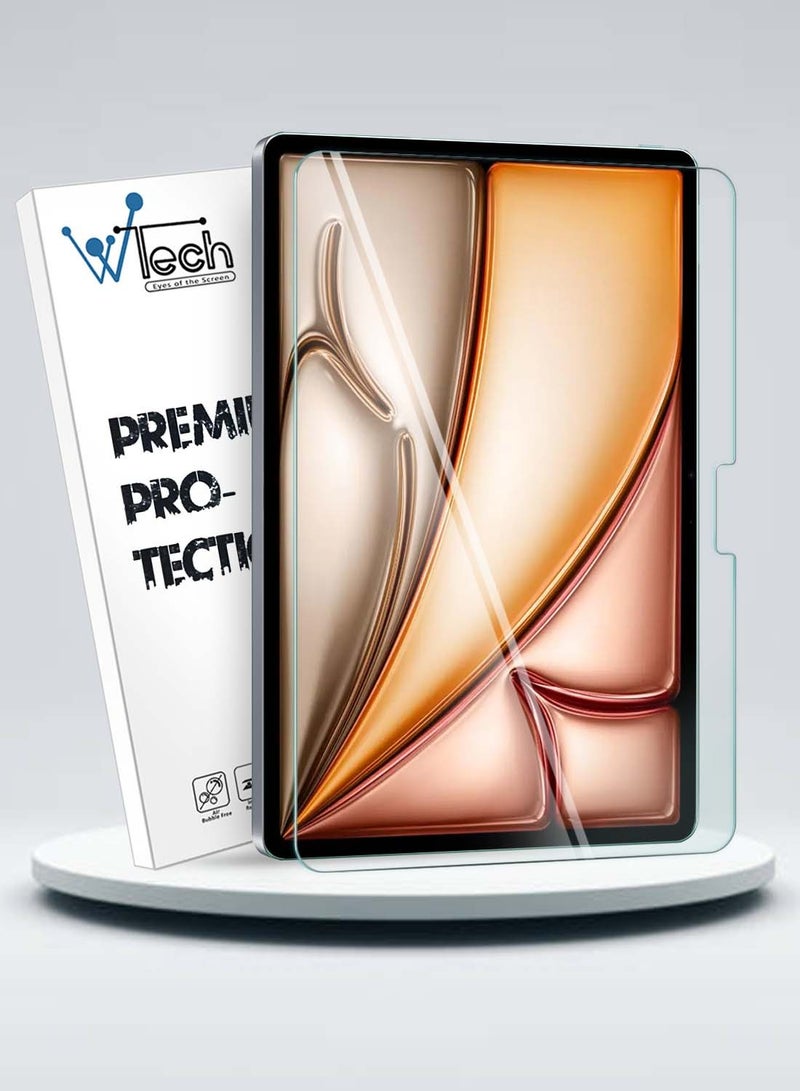 Wtech Apple iPad Air 2025 (7th Generation) M3 13 inch WTech Premium Series Curved Edges Full Cover Tempered Glass Screen Protector (TSGPCN) - Clear - Image 1