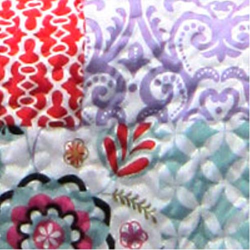 Lush Decor Brookdale Reversible Throw - Colorful Floral Pattern Patchwork Blanket - 60" x 50", Purple and Turquoise - Image 5