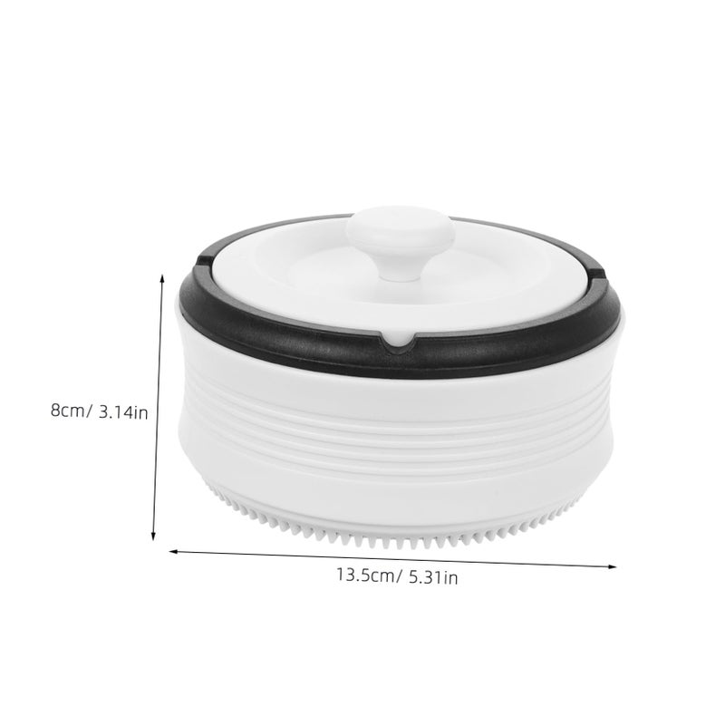 Smokeless Ashtray For Home Office And Car Travel Filtered Design Ivory White - Image 3