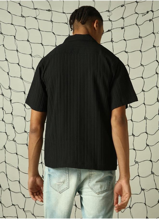 Hubberholme Black Shirt for Men, Casual Elegance  - Image 3