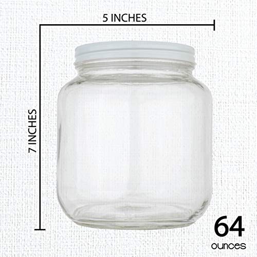 kitchentoolz Half Gallon Glass Large Mason Jar Wide Mouth with Airtight Metal Lid - 1/2 Gallon (64oz) Capacity - Pickling, Storing and Canning- BPA-Free Dishwasher Safe- By Kitchentoolz - Made in USA - Image 3