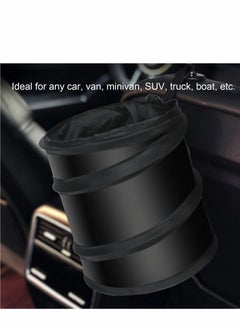Y&D 2PCS Collapsible Pop Up Car Trash Can, Camping Universal Traveling Portable Garbage Bin Waste Basket Rubbish with 2 Seat Hook for to Organize Black  - Image 4
